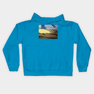 Filtered Hills and Cloudy Skies Kids Hoodie